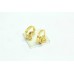 Fashion Hoop Bali Earrings yellow metal Gold curve design Zircon Stones